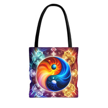 Load image into Gallery viewer, Ying Infinite Beauty Fire Fusion of Colors #1 Tote Bag AI Artwork 100% Polyester