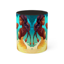 Load image into Gallery viewer, Colors of Africa Pop Art Colorful #7 AI 11oz Black Accent Coffee Mug