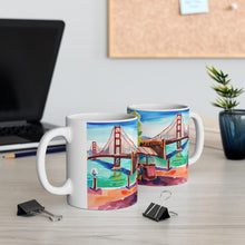 Load image into Gallery viewer, At the Cafe Golden Gate Bridge California #19 Mug 11oz mug AI-Generated Artwork