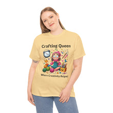 Load image into Gallery viewer, Crafting Queen: Where Creativity Reigns, Knitting 100% Cotton Classic T-shirt