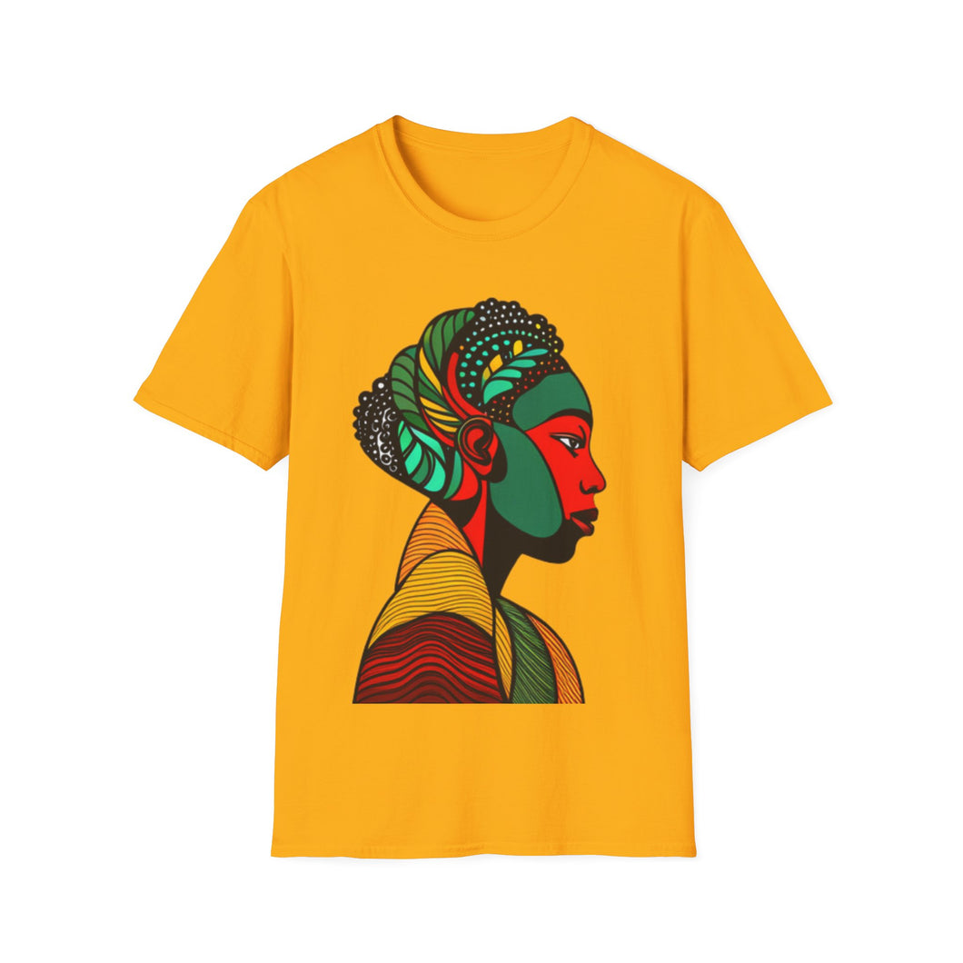 Color of Africa Tribal Face Paint #8 Unisex Softstyle Short Sleeve Crewneck T-Shirt
