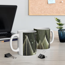 Load image into Gallery viewer, Winter Scene Green with White Trees Ceramic Mug 11oz AI Generated