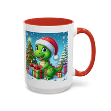 Load image into Gallery viewer, Mug Dinosaur Christmas Santa Hat Holiday Coffee Cup 11, 15oz