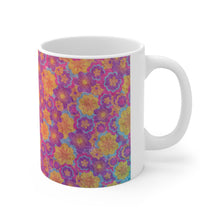 Load image into Gallery viewer, Pink Floral Flowers in Pink & Purple Pattern Ceramic Mug 11oz Design Wrap-a-round