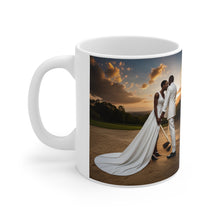 Load image into Gallery viewer, But Not Before Golf Traditional African American Culture Dress Bride and Groom Jumping the Broom Ceremony Ceramic Mug 11oz AI Generated Image