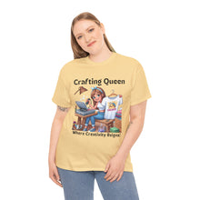 Load image into Gallery viewer, Crafting Queen: Where Creativity Reigns, T-Shirt Designing Heat Press Cotton