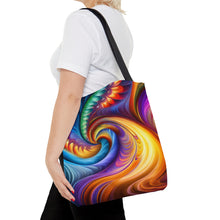 Load image into Gallery viewer, Curves Tye Dye Swirls and Ripples Tote Bag AI Artwork 100% Polyester #1