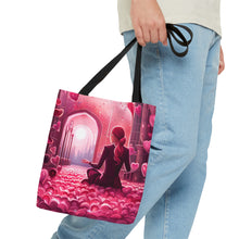 Load image into Gallery viewer, Meditation the Pink Heart Series #4 Tote Bag AI Artwork 100% Polyester