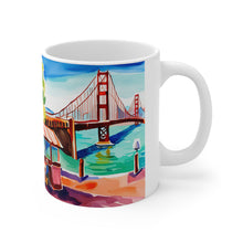 Load image into Gallery viewer, At the Cafe Golden Gate Bridge California #19 Mug 11oz mug AI-Generated Artwork