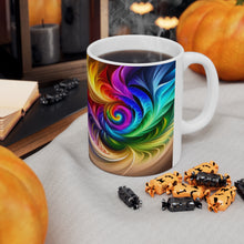 Load image into Gallery viewer, Bright Rainbow Swirls in Motion #10 Mug 11oz mug AI-Generated Artwork