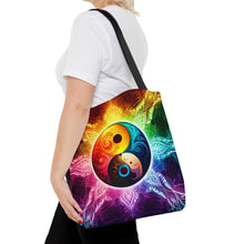 Load image into Gallery viewer, Ying Infinite Beauty Electricity Fusion of Colors #6 Tote Bag AI Artwork 100% Polyester