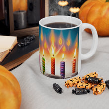 Load image into Gallery viewer, Happy Birthday Candles #11 Ceramic 11oz Mug AI-Generated Artwork