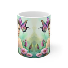 Load image into Gallery viewer, October Tourmaline Birth Month Colors Fairies & Butterflies #3 Mug 11oz mug AI-Generated Artwork