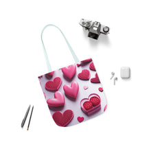 Load image into Gallery viewer, Pink Heart Series #1 Fashion Graphic Print Trendy 100% Polyester Canvas Tote Bag AI Image