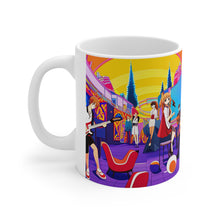 Load image into Gallery viewer, Beach Vibes Retro Concert #6 Ceramic 11oz Mug AI Artwork