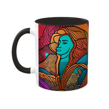 Load image into Gallery viewer, Colors of Africa Pop Art Black Colorful #28 AI 11oz Black Accent Coffee Mug