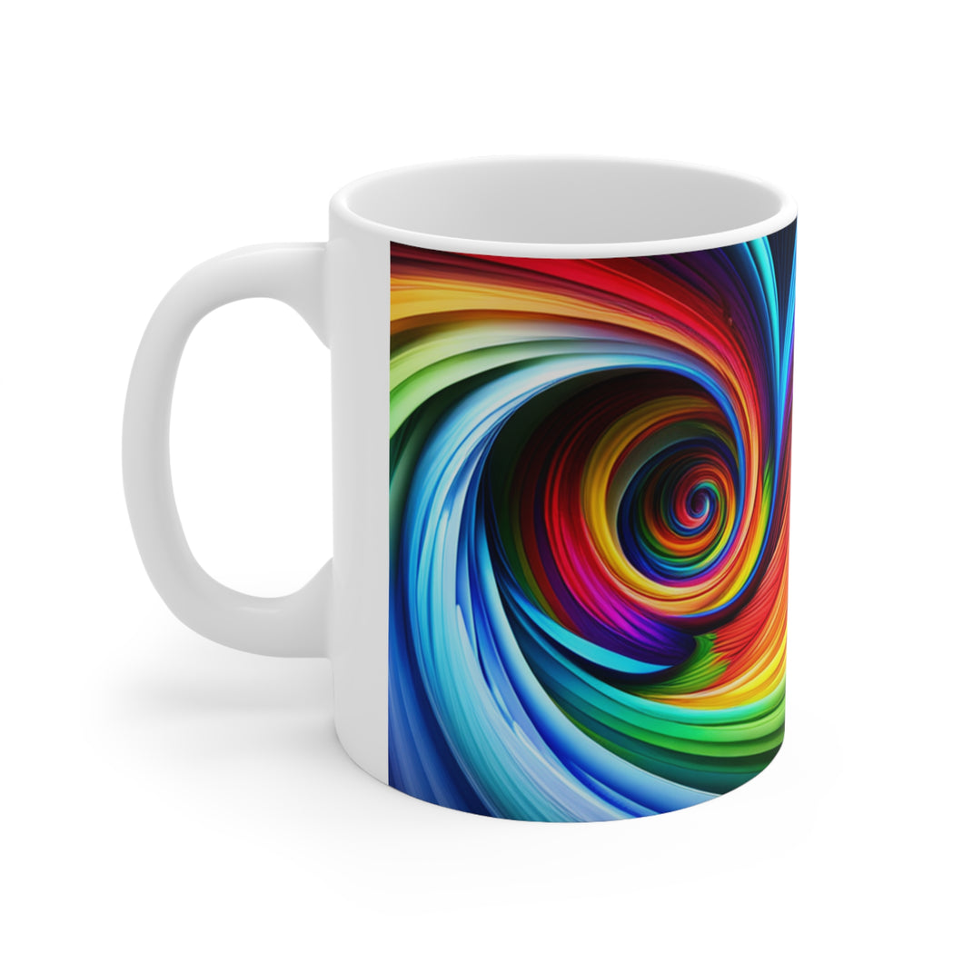 Bright Rainbow Swirls in Motion #3 Mug 11oz mug AI-Generated Artwork