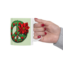 Load image into Gallery viewer, Peace & Poinsettias #4 Holiday Mug 11oz mug AI-Generated Artwork