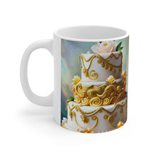 Load image into Gallery viewer, Happy Birthday Wedding Cake Celebration #5 Ceramic 11oz mug AI-Generated Artwork