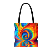 Load image into Gallery viewer, Ponds Tye Dye Swirls and Ripples Tote Bag AI Artwork 100% Polyester #8