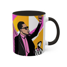 Load image into Gallery viewer, Colors of Africa Pop Art Colorful #1 AI 11oz Black Accent Coffee Mug