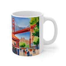 Load image into Gallery viewer, At the Cafe Golden Gate Bridge California #22 Mug 11oz mug AI-Generated Artwork