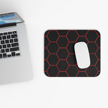 Load image into Gallery viewer, Red and Black Honeycomb Bee Mouse Pad (Rectangle) 9" x 8" High Density oam