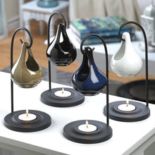 Load image into Gallery viewer, Black Tear Drop Oil Warmer 4" x 4" x 7 5/8"