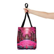 Load image into Gallery viewer, Cathedral of Love filled with Pink Heart Series Tote Bag AI Artwork 100% Polyester #8