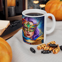 Load image into Gallery viewer, Mardi Gras Mask Ribbon #8 Mug AI-Generated Artwork 11oz mug