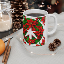 Load image into Gallery viewer, Peace & Poinsettias #3 Holiday Mug 11oz mug AI-Generated Artwork