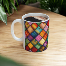 Load image into Gallery viewer, Old Fashion Quilted Yarn Pattern #4 Mug 11oz mug AI-Generated Artwork