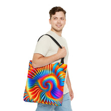 Load image into Gallery viewer, Tunnel Tye Dye Swirls and Ripples Tote Bag AI Artwork 100% Polyester #6