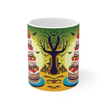 Load image into Gallery viewer, Happy Spooky Halloween Cake Celebration #18 Ceramic 11oz mug AI-Generated Artwork
