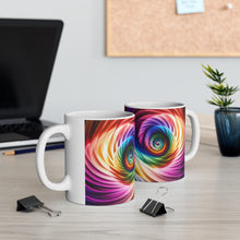 Load image into Gallery viewer, Fusion of Bright Rainbow Swirls in Motion #12 Mug 11oz mug AI-Generated Artwork