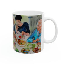 Load image into Gallery viewer, Family Dinner in Watercolors Ceramic 11oz AI Decorative Mug