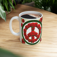 Load image into Gallery viewer, Peace & Poinsettias Holiday Mug 11oz mug AI-Generated Artwork