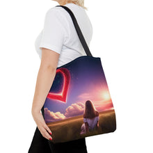 Load image into Gallery viewer, Kisses from Heaven Red Heart in Sky Tote Bag AI 100% Polyester #6