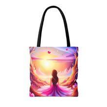 Load image into Gallery viewer, Angelic Angel Seaside Love the Pink Heart Series Tote Bag AI Artwork 100% Polyester #13