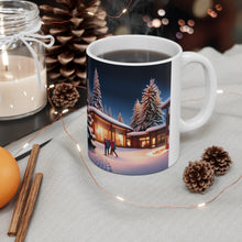 Load image into Gallery viewer, Winter Scene That time of Year caroling  #2 Mug 11oz mug AI-Generated Artwork