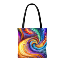 Load image into Gallery viewer, Curves Tye Dye Swirls and Ripples Tote Bag AI Artwork 100% Polyester #1