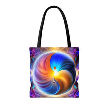 Load image into Gallery viewer, Ying Infinite Beauty Spiral Fusion of Colors #2 Tote Bag AI Artwork 100% Polyester