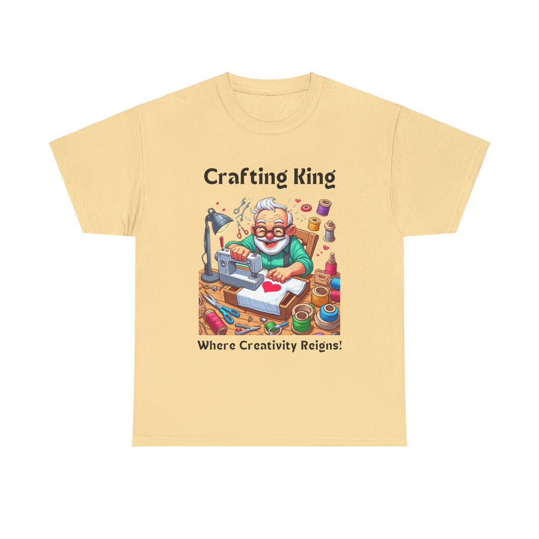 Crafting King: Where Creativity Reigns, Grandpa T-Shirt Designing Cotton Classic