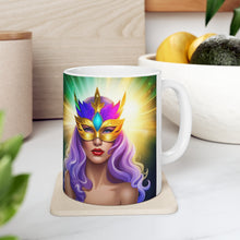 Load image into Gallery viewer, Mardi Gras Mask Ribbon #5 Mug AI-Generated Artwork 11oz mug