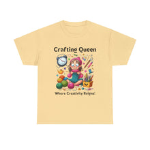 Load image into Gallery viewer, Crafting Queen: Where Creativity Reigns, Knitting 100% Cotton Classic T-shirt