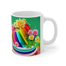 Load image into Gallery viewer, Happy Birthday Rainbow Jello Cake Celebration #28 Ceramic 11oz Mug AI-Generated Artwork
