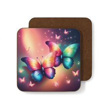 Load image into Gallery viewer, Retro Psychedelic Butterflies #44 Hardboard Back AI-Enhanced Beverage Coasters