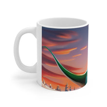 Load image into Gallery viewer, Dinosaur Raptor Rocks Christmas Santa Red Hat Ceramic Mug 11oz Design #2 Wrap-a-round