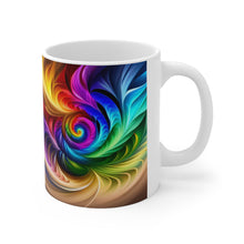 Load image into Gallery viewer, Bright Rainbow Swirls in Motion #10 Mug 11oz mug AI-Generated Artwork