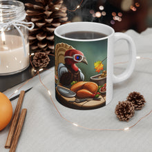 Load image into Gallery viewer, Thanksgiving Take Flight Turkey All Dressed up and Nowhere to Go Ceramic Mug 11oz Design #5 Mirror Images
